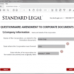 Standard Legal Amendment to Corp Q&A screen2