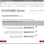 Standard Legal Amendment to Corp Q&A screen1
