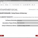 Standard Legal Entity POA Q&A screen 1
