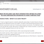Standard Legal Gun Trust Q&A Intro screen
