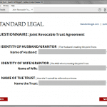 Standard Legal Living Trust Q&A form field sample