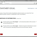 Standard Legal Living Trust Q&A selection page sample